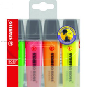 MARCADOR SUBRAYADOR STABILO BOSS ORIGINAL  BLISTER 4