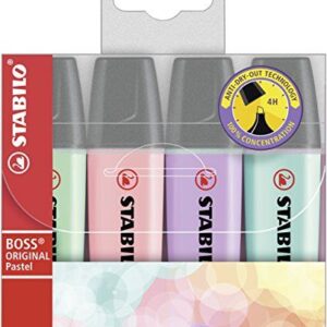MARCADOR SUBRAYADOR STABILO BOSS  PASTEL BLISTER 4 COLORES