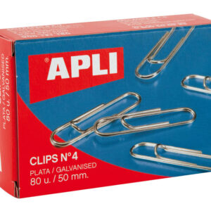 CLIPS APLI PLATEADO APLI 4 50MM 80 UNID
