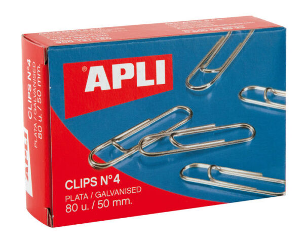 CLIPS APLI PLATEADO APLI 4 50MM 80 UNID