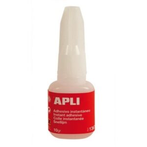 ADHESIVO INSTANTÁNEO APLI 13677 - CON PINCEL APLICADOR - 10GR - TRANSPARENTE