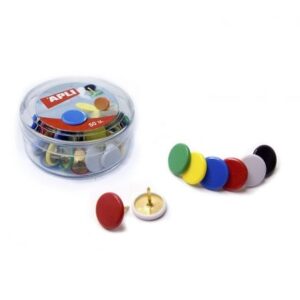 CAJA DE 50 UNIDADES DE CHINCHETAS DE COLORES SURTIDOS - APLI