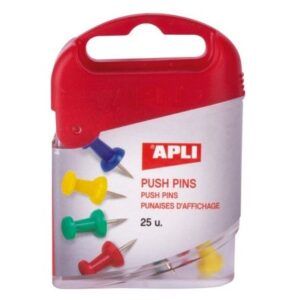 CAJA DE 25 UNIDADES DE CHINCHETAS AGUJAS - COLORES SURTIDOS - APLI