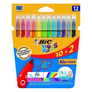 ROTULADORES CAJA 12 BIC KID COULEUR - BASE AGUA - TINTA ULTRALAVABLE - PUNTA 2,8MM