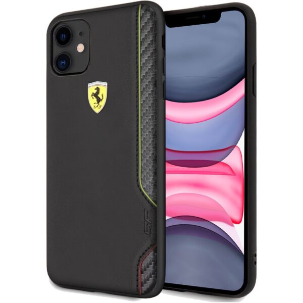 FUNDA CARCASA IPHONE 11 FERRARI NEGRO - Imagen 2