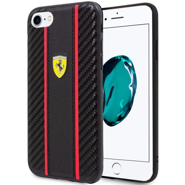 FUNDA CARCASA IPHONE 6/7/8 FERRARI  NEGRO - Imagen 2