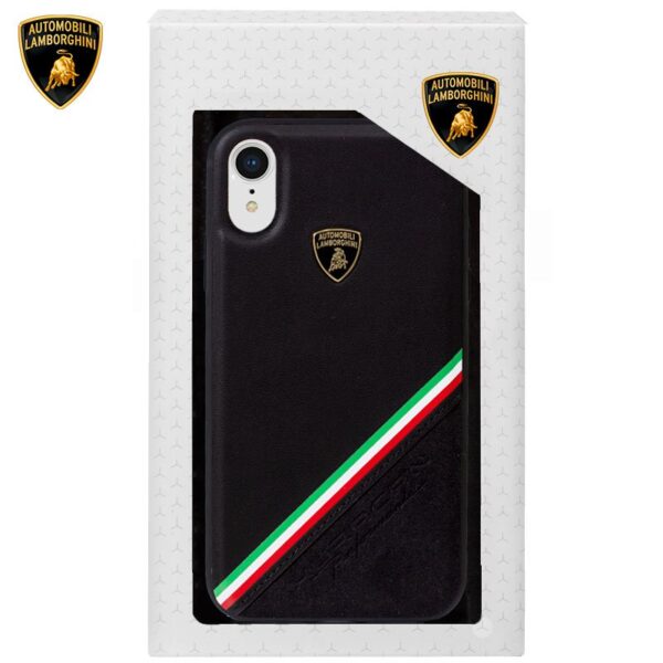 Carcasa IPhone XR  Lamborghini Piel Negro - Imagen 3