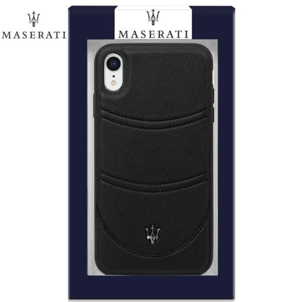 Carcasa IPhone XR  Maserati Piel Negro - Imagen 2