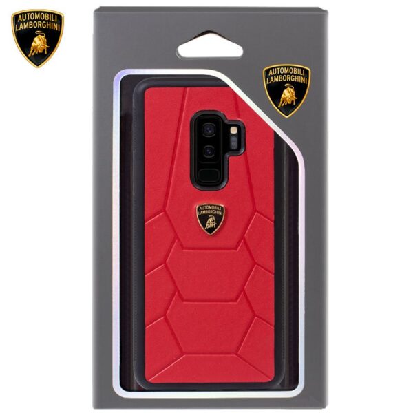 Carcasa funda Samsung G965 Galaxy S9 Plus  Lamborghini Piel Rojo