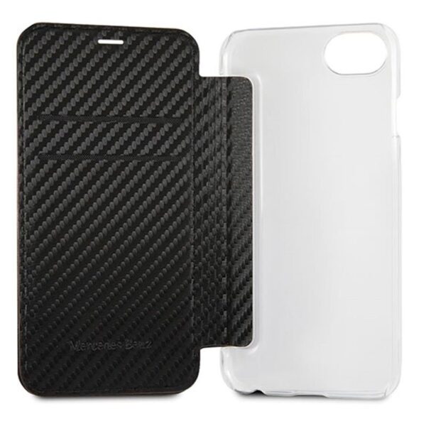 FUNDA CARCASA FLIP IPHONE 6/7/8 MERCEDES CARBON NEGRO - Imagen 3