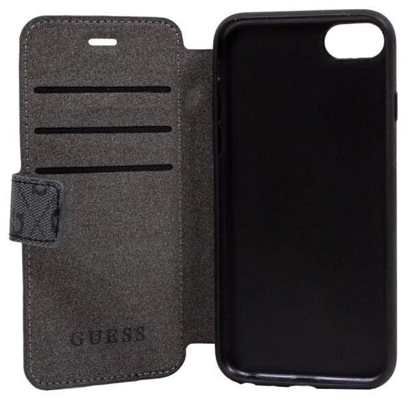 FUNDA CARCASA FLIP COVER IPHONE 6/7/8 GUESS TELA NEGRO - Imagen 3