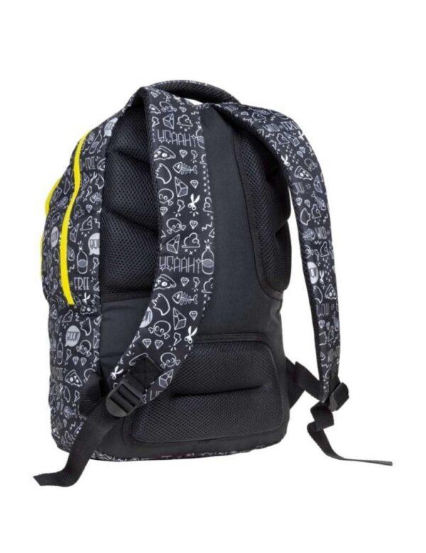 Mochila Escolar MILAN  Graffity , 45 cm, NEGRO AMARILLO. - Imagen 3