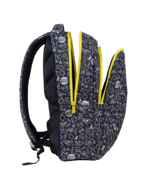 Mochila Escolar MILAN  Graffity , 45 cm, NEGRO AMARILLO. - Imagen 2