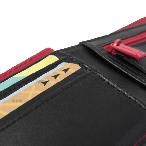 Cartera BILLETERA TOTTO de hombre - Barbuda NEGRO Y ROJO N01 - Imagen 4