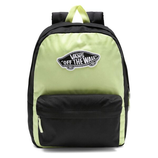 MOCHILA VANS REALM NEGRO, VERDE LIMA