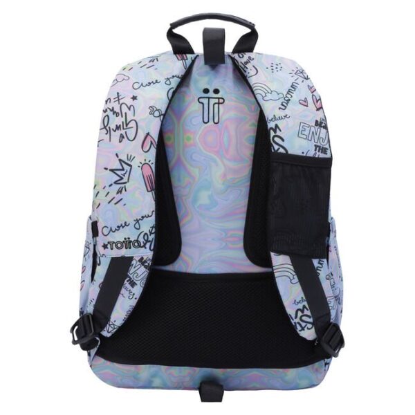 Mochila escolar adaptable a carro rainbow party - Acuareles - Imagen 3