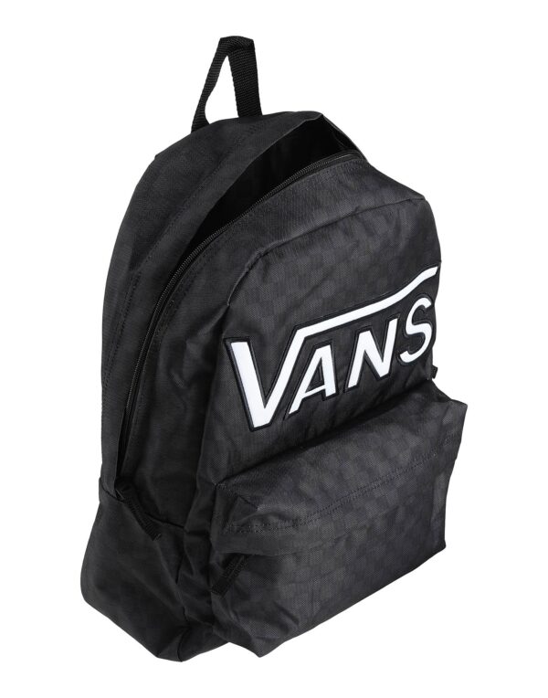 MOCHILA VANS NEGRA CUADROS LOGO BLANCO - Imagen 2