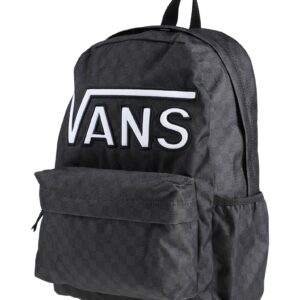 MOCHILA VANS NEGRA CUADROS LOGO BLANCO