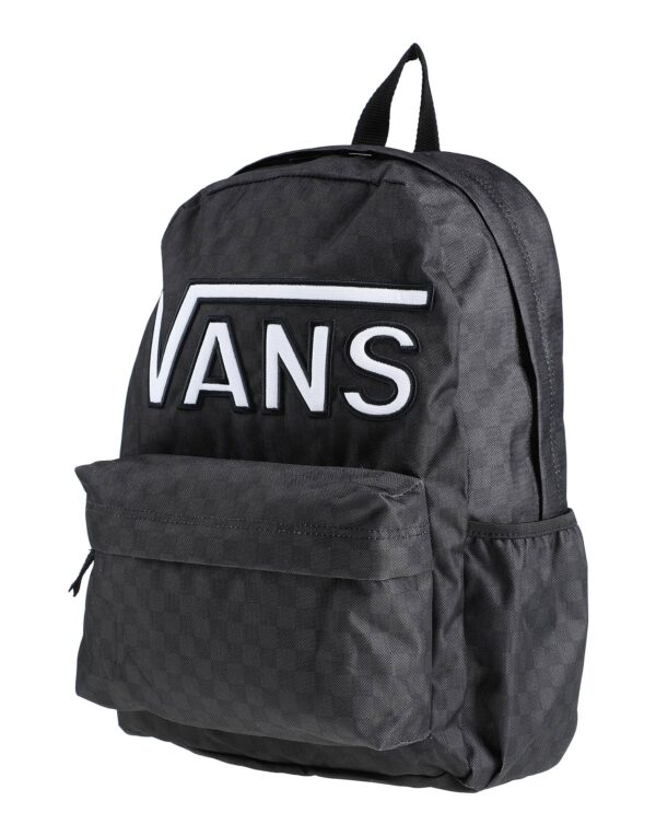 MOCHILA VANS NEGRA CUADROS LOGO BLANCO