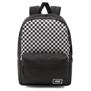 MOCHILA REALM NEGRA CUADROS CON ACABADO DE PURPURINA