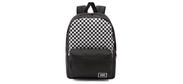 MOCHILA REALM NEGRA CUADROS CON ACABADO DE PURPURINA