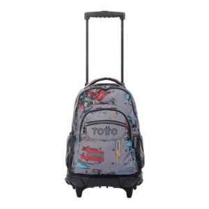 Mochila de ruedas Totto Renglones robots con bolsillo para portátil