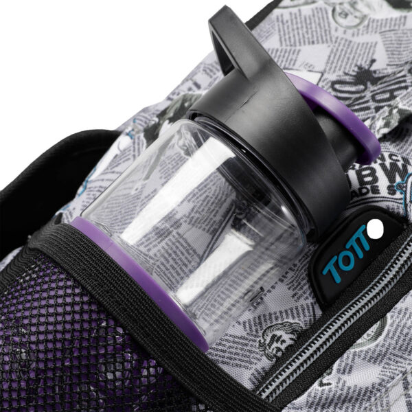 Mochila  Totto con ruedas renglones newspaper - Imagen 3