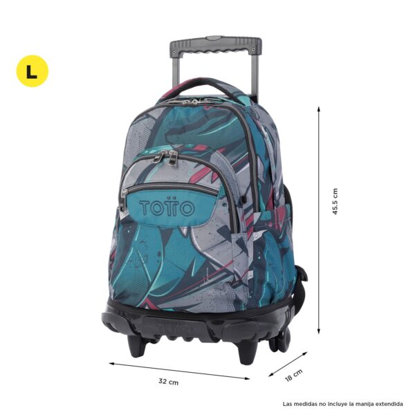 Mochila TOTTO con ruedas Eco-Friendly  Renglones Lienzo - Imagen 2