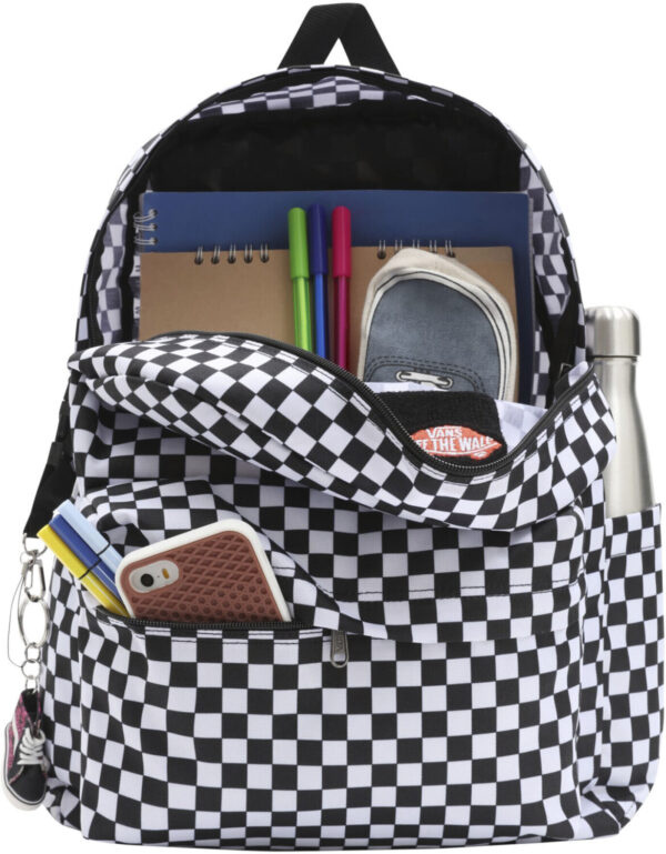 Mochila Vans cuadros blanca y negra - Imagen 3