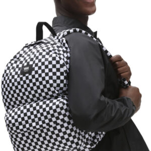 Mochila Vans cuadros blanca y negra